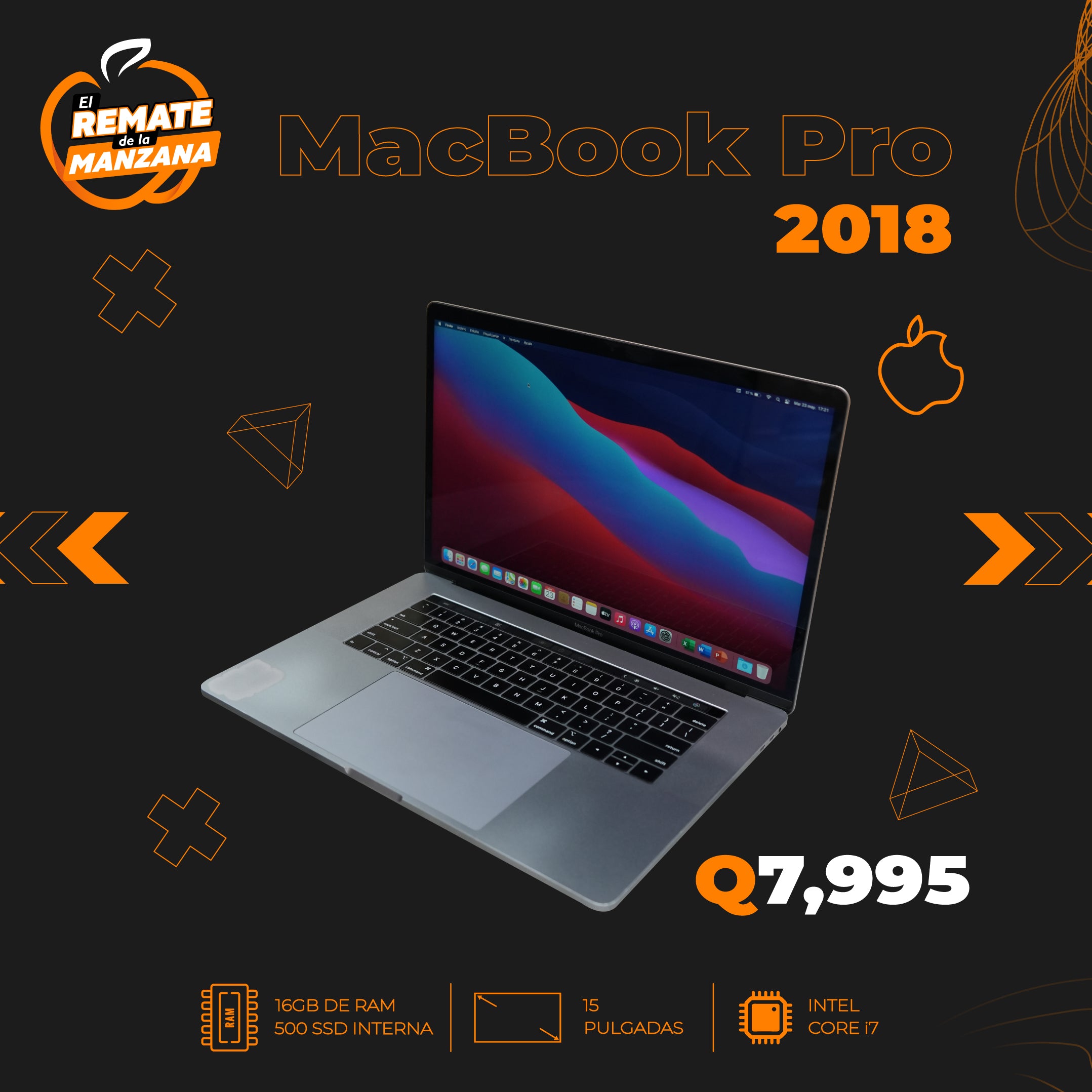 MacBook Pro 2018 Core i7 16GB 500SSD